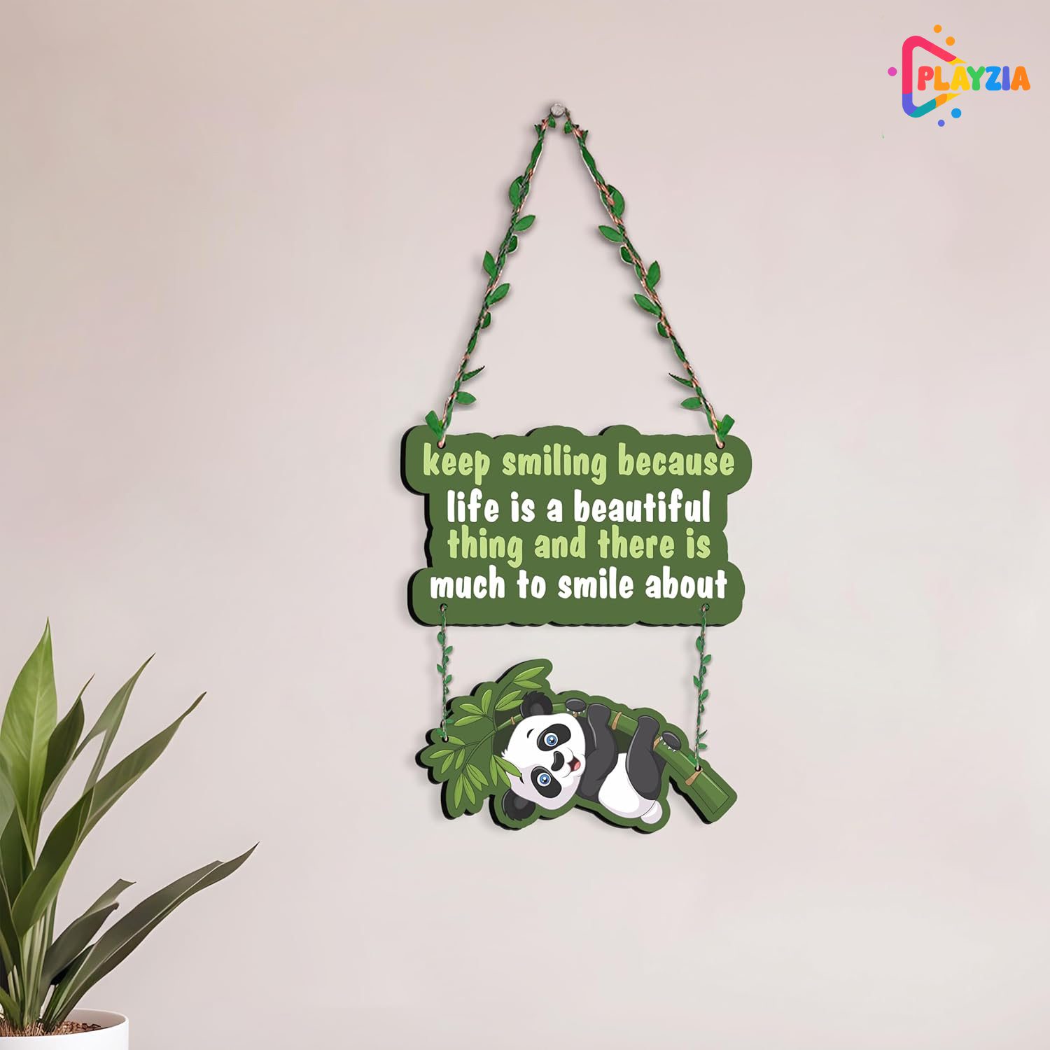 Lazy Panda Wooden Wall Hanging ā Playzia Playzia Lazy Panda Wooden Wall Hanging for Home & Gifting