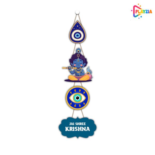 Playzia Radha Krishna Wooden Wall Hanging for Home Temple & Living Room