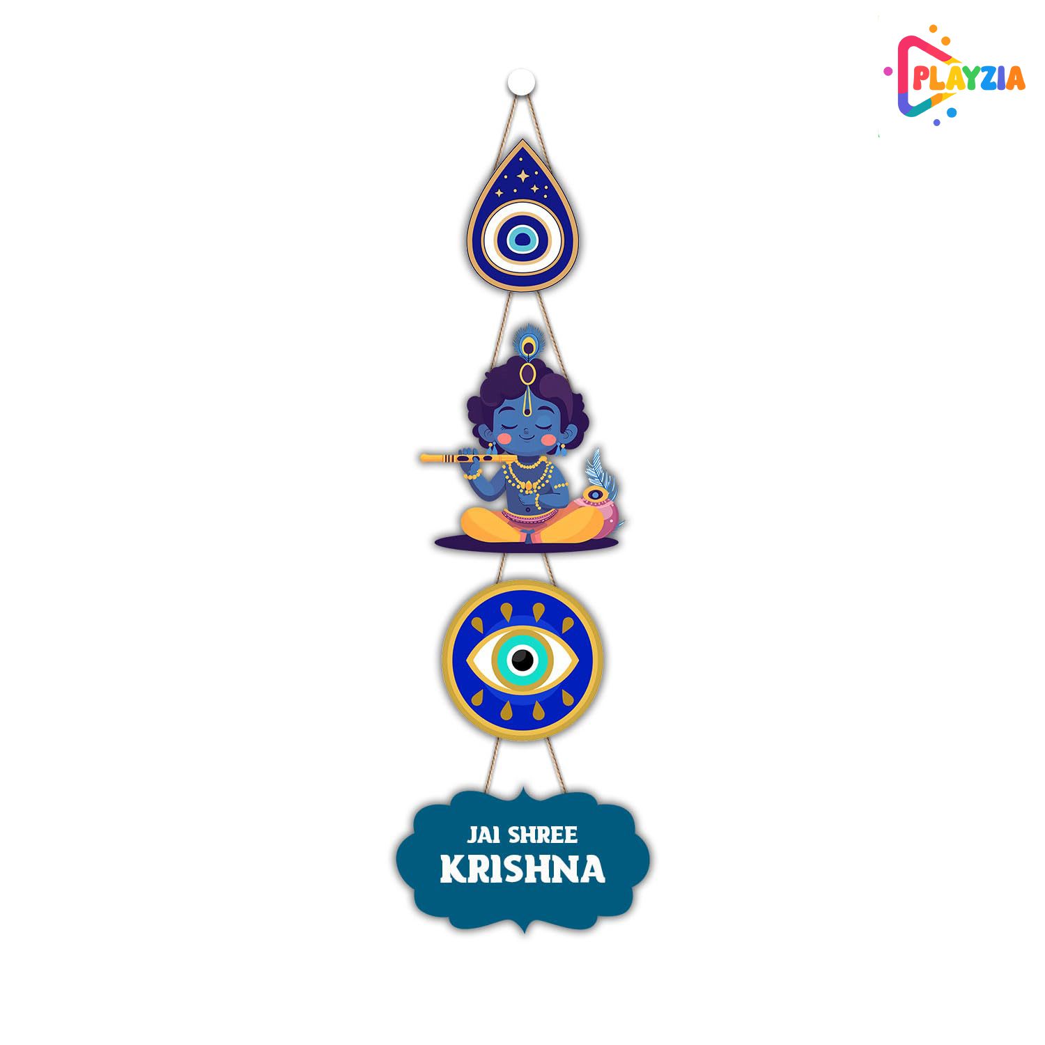 Radha Krishna Wall Art – Playzia Playzia Radha Krishna Wooden Wall Hanging for Home Temple & Living Room