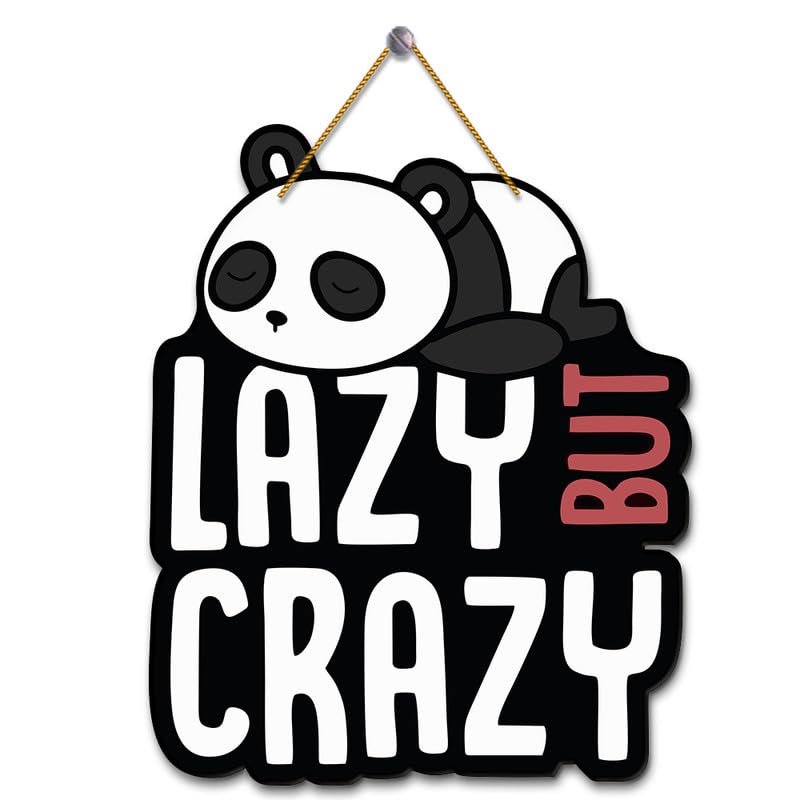 Playzia Lazy But Crazy Panda Wall Hanging