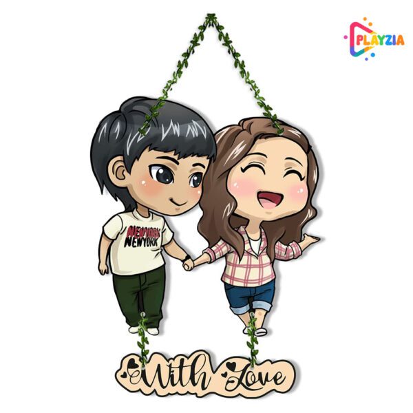 Playzia Couple Love Wall Hanging for Home Décor | Romantic Couple Gift | Valentine’s Day Decoration for Bedroom & Living Room