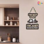 Playzia Lazy Panda Wooden Wall Hanging for Home Décor