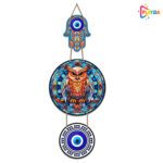 Playzia Wooden Owl Wall Hanging for Home & Living Room