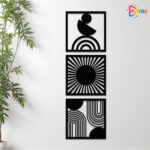 Playzia Pine Wood Modern Boho Wall Art Set of 3