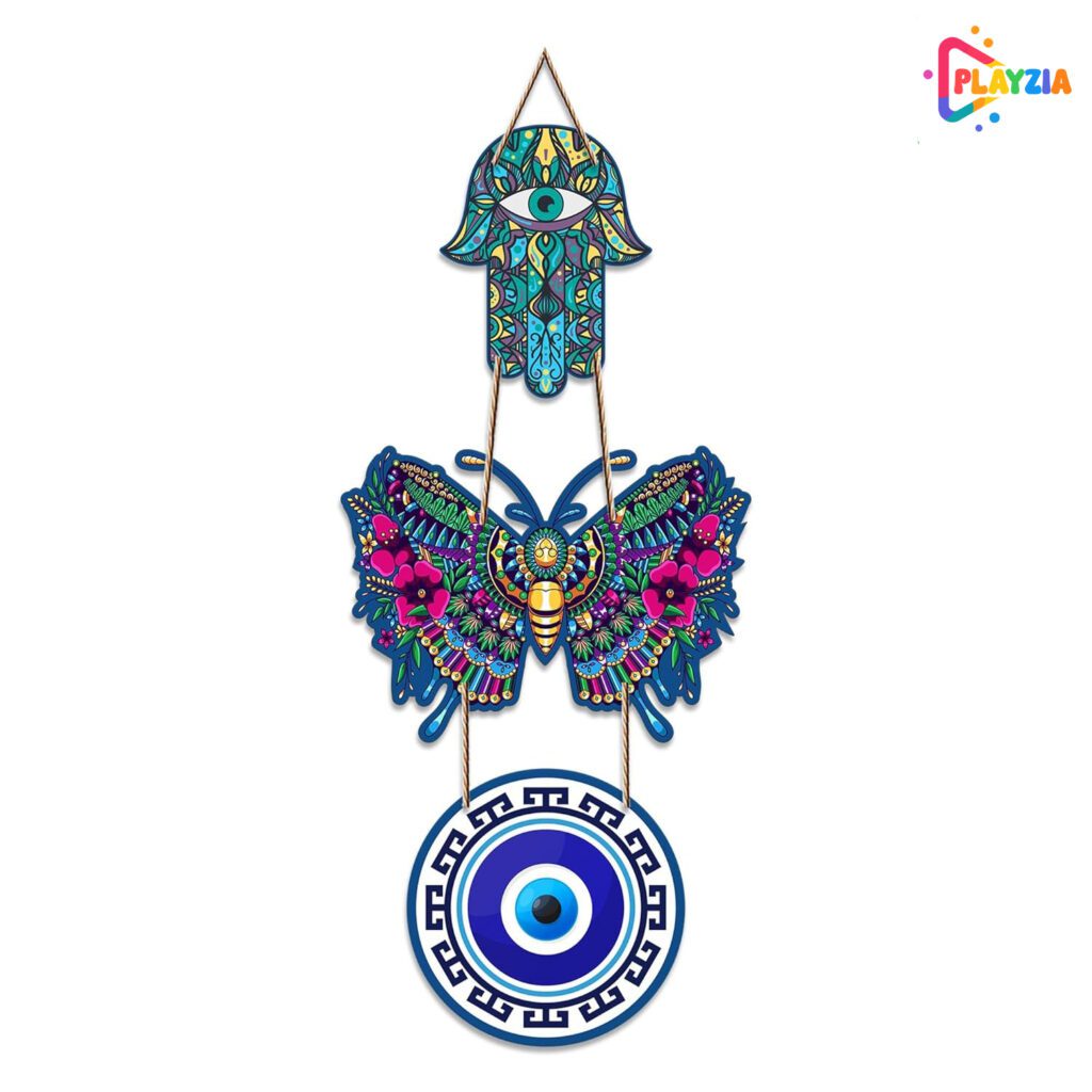 Playzia Butterfly Wooden Wall Hanging for Luck & Prosperity