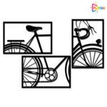 Playzia Pine Wood Cycle Wall Art Set of 3 Laser Cut Precision