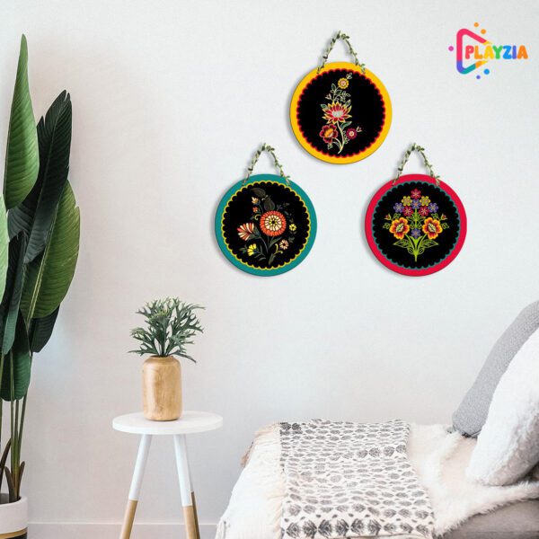 Playzia 3 Circle Set Wall Hanging | Elegant Wall Decoration for Hallway & Living Room