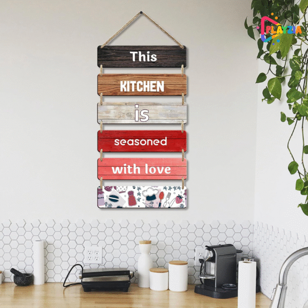 Playzia “This Kitchen Is” Wooden Wall Hanging | Motivational & Fun Kitchen Quote Wall Art for Living Room & Dining Area | 6-Layer Engraved MDF Design | Modern Decorative Wall Décor for Home & Office (30 × 10.5 × 2.6 Inch)